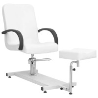 vidaXL Massagestuhl mit Fußstütze Weiß...