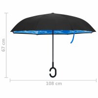 vidaXL Regenschirm C-Griff Schwarz 108 cm