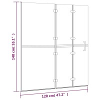 WOWONA Faltbare Duschkabine ESG 120x140 cm Wei&szlig;