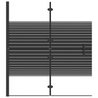 vidaXL Faltbare Duschkabine ESG 120x140 cm Schwarz