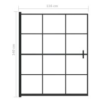 vidaXL Duschkabine ESG 116x140 cm Schwarz