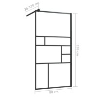 vidaXL Duschwand f&uuml;r Begehbare Dusche mit Klarem ESG Glas 80x195 cm