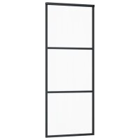 vidaXL Schiebet&uuml;r ESG-Glas und Aluminium 76x205 cm Schwarz