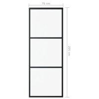 vidaXL Schiebet&uuml;r ESG-Glas und Aluminium 76x205 cm Schwarz