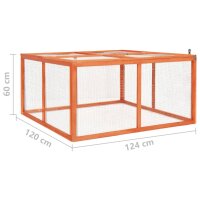 vidaXL Kaninchenstall 124x120x60 cm Massivholz Tanne