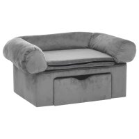 vidaXL Hundesofa mit Schublade Grau 75x50x38 cm Plüsch