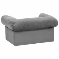 vidaXL Hundesofa mit Schublade Grau 75x50x38 cm Pl&uuml;sch