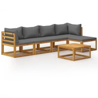 vidaXL 6-tlg. Garten-Lounge-Set mit Auflagen Massivholz...