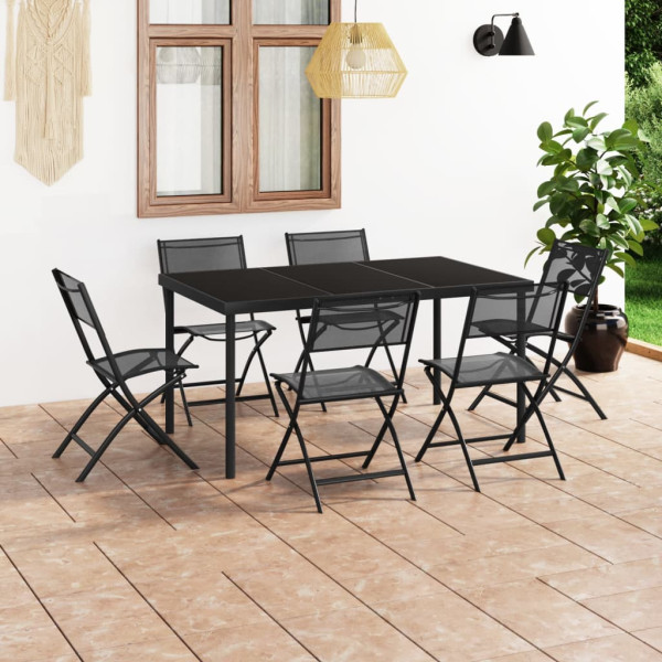 vidaXL 7-tlg. Garten-Essgruppe Stahl