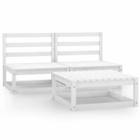 vidaXL 3-tlg. Garten-Lounge-Set Weiß Kiefer Massivholz