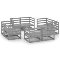 vidaXL 8-tlg. Garten-Lounge-Set Grau Kiefer Massivholz