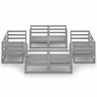 vidaXL 8-tlg. Garten-Lounge-Set Grau Kiefer Massivholz