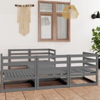 vidaXL 6-tlg. Garten-Lounge-Set Grau Kiefer Massivholz