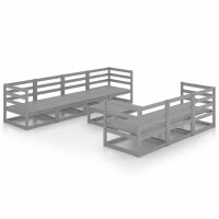 vidaXL 8-tlg. Garten-Lounge-Set Grau Kiefer Massivholz