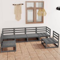 vidaXL 6-tlg. Garten-Lounge-Set Grau Kiefer Massivholz