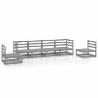 vidaXL 6-tlg. Garten-Lounge-Set Grau Kiefer Massivholz