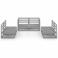 vidaXL 6-tlg. Garten-Lounge-Set Grau Kiefer Massivholz