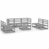 vidaXL 8-tlg. Garten-Lounge-Set Grau Kiefer Massivholz