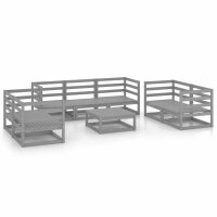 vidaXL 8-tlg. Garten-Lounge-Set Grau Kiefer Massivholz