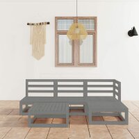 vidaXL 5-tlg. Garten-Lounge-Set Grau Kiefer Massivholz