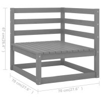 vidaXL 5-tlg. Garten-Lounge-Set Grau Kiefer Massivholz