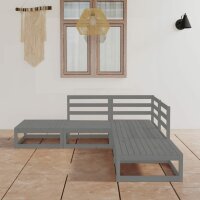 vidaXL 5-tlg. Garten-Lounge-Set Grau Kiefer Massivholz