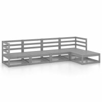 vidaXL 5-tlg. Garten-Lounge-Set Grau Kiefer Massivholz