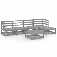 vidaXL 6-tlg. Garten-Lounge-Set Grau Kiefer Massivholz