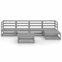 vidaXL 6-tlg. Garten-Lounge-Set Grau Kiefer Massivholz