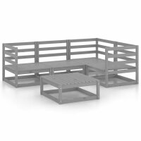 vidaXL 5-tlg. Garten-Lounge-Set Grau Kiefer Massivholz