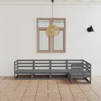 vidaXL 5-tlg. Garten-Lounge-Set Grau Kiefer Massivholz