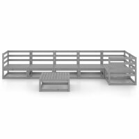 vidaXL 7-tlg. Garten-Lounge-Set Grau Kiefer Massivholz