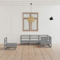 vidaXL 5-tlg. Garten-Lounge-Set Grau Kiefer Massivholz