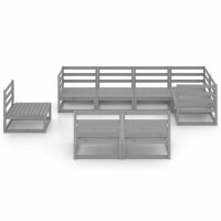 vidaXL 8-tlg. Garten-Lounge-Set Grau Kiefer Massivholz