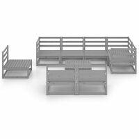 vidaXL 9-tlg. Garten-Lounge-Set Grau Kiefer Massivholz