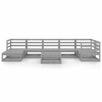 vidaXL 8-tlg. Garten-Lounge-Set Grau Kiefer Massivholz