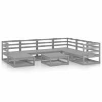 vidaXL 8-tlg. Garten-Lounge-Set Grau Kiefer Massivholz