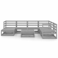 vidaXL 8-tlg. Garten-Lounge-Set Grau Kiefer Massivholz