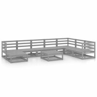 vidaXL 9-tlg. Garten-Lounge-Set Grau Kiefer Massivholz