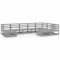 vidaXL 9-tlg. Garten-Lounge-Set Grau Kiefer Massivholz