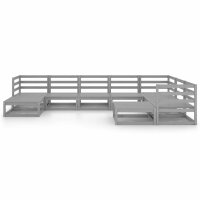 vidaXL 9-tlg. Garten-Lounge-Set Grau Kiefer Massivholz