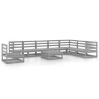 vidaXL 9-tlg. Garten-Lounge-Set Grau Kiefer Massivholz