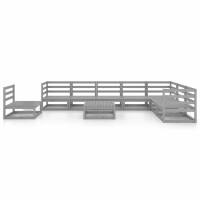 vidaXL 9-tlg. Garten-Lounge-Set Grau Kiefer Massivholz