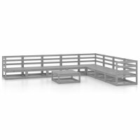 vidaXL 9-tlg. Garten-Lounge-Set Grau Kiefer Massivholz