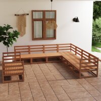 vidaXL 9-tlg. Garten-Lounge-Set Honigbraun Massivholz Kiefer