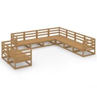 vidaXL 9-tlg. Garten-Lounge-Set Honigbraun Massivholz Kiefer