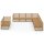 vidaXL 9-tlg. Garten-Lounge-Set Honigbraun Massivholz Kiefer