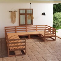 vidaXL 8-tlg. Garten-Lounge-Set Massivholz Kiefer