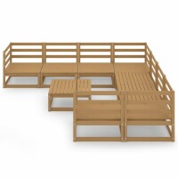 vidaXL 9-tlg. Garten-Lounge-Set Massivholz Kiefer