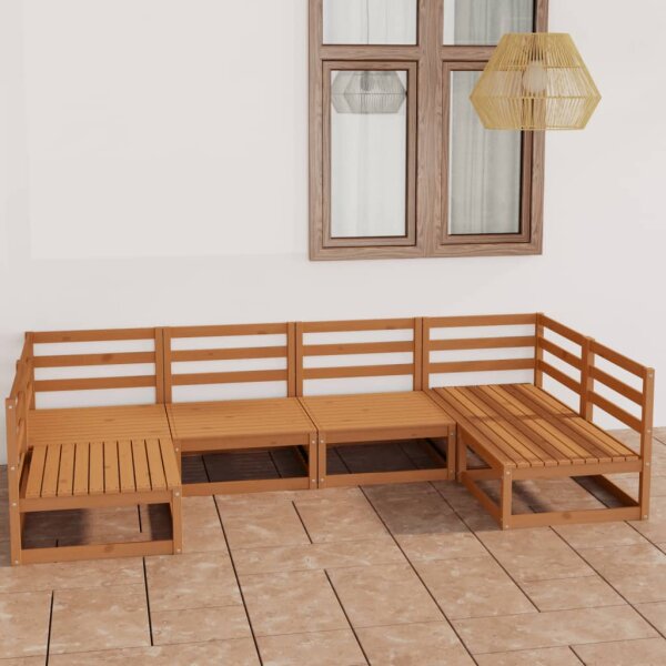 vidaXL 6-tlg. Garten-Lounge-Set Massivholz Kiefer